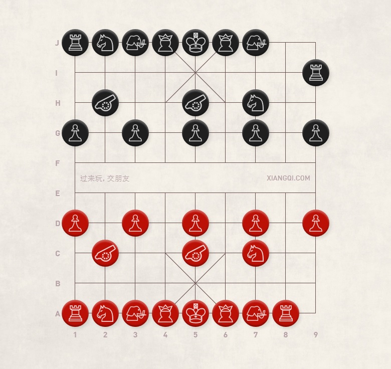 Xiangqi (Chinese Chess) Same Direction Cannons: Filed Chariot vs. Ranked Chariot