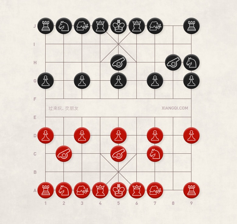 Xiangqi (Chinese Chess) Opposite Direction Cannons: Major Variation
