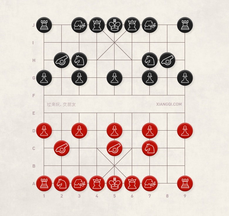Xiangqi (Chinese Chess) Central Cannon vs. Screen Horse Defense