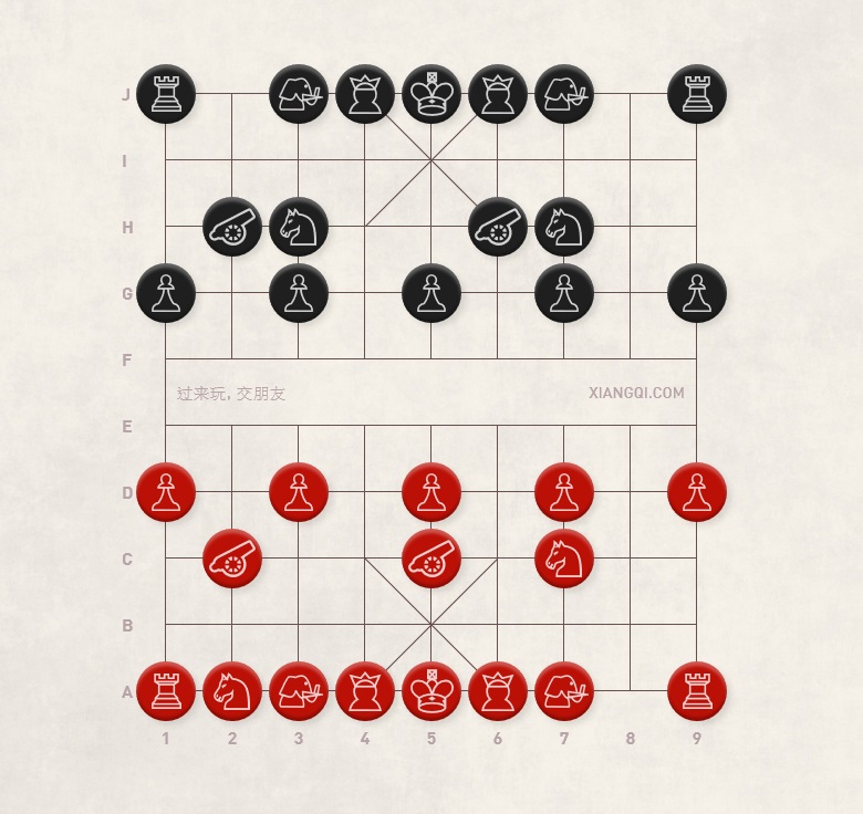 Xiangqi (Chinese Chess) Central Cannon vs. Sandwiched Horse Defense