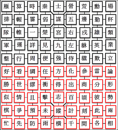 Poem from Wang Zaiyue's Plum Flower Manual: ninety word poem notation