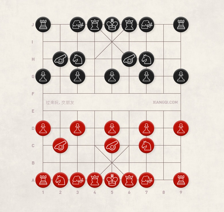 Xiangqi (Chinese Chess) Central Cannon vs. Sandwiched Horse Defense