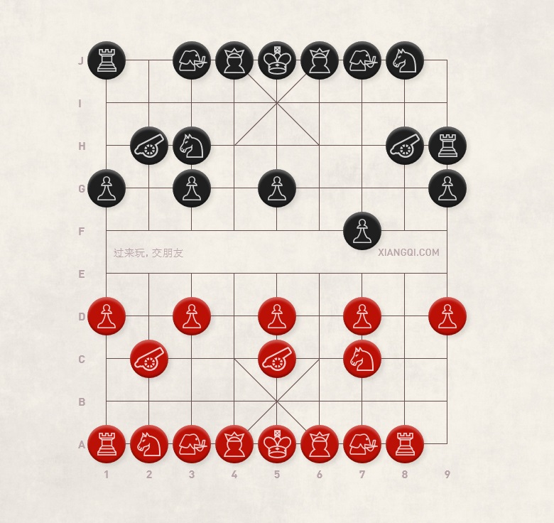 Xiangqi (Chinese Chess) Central Cannon vs. Mandarin Duck Cannons