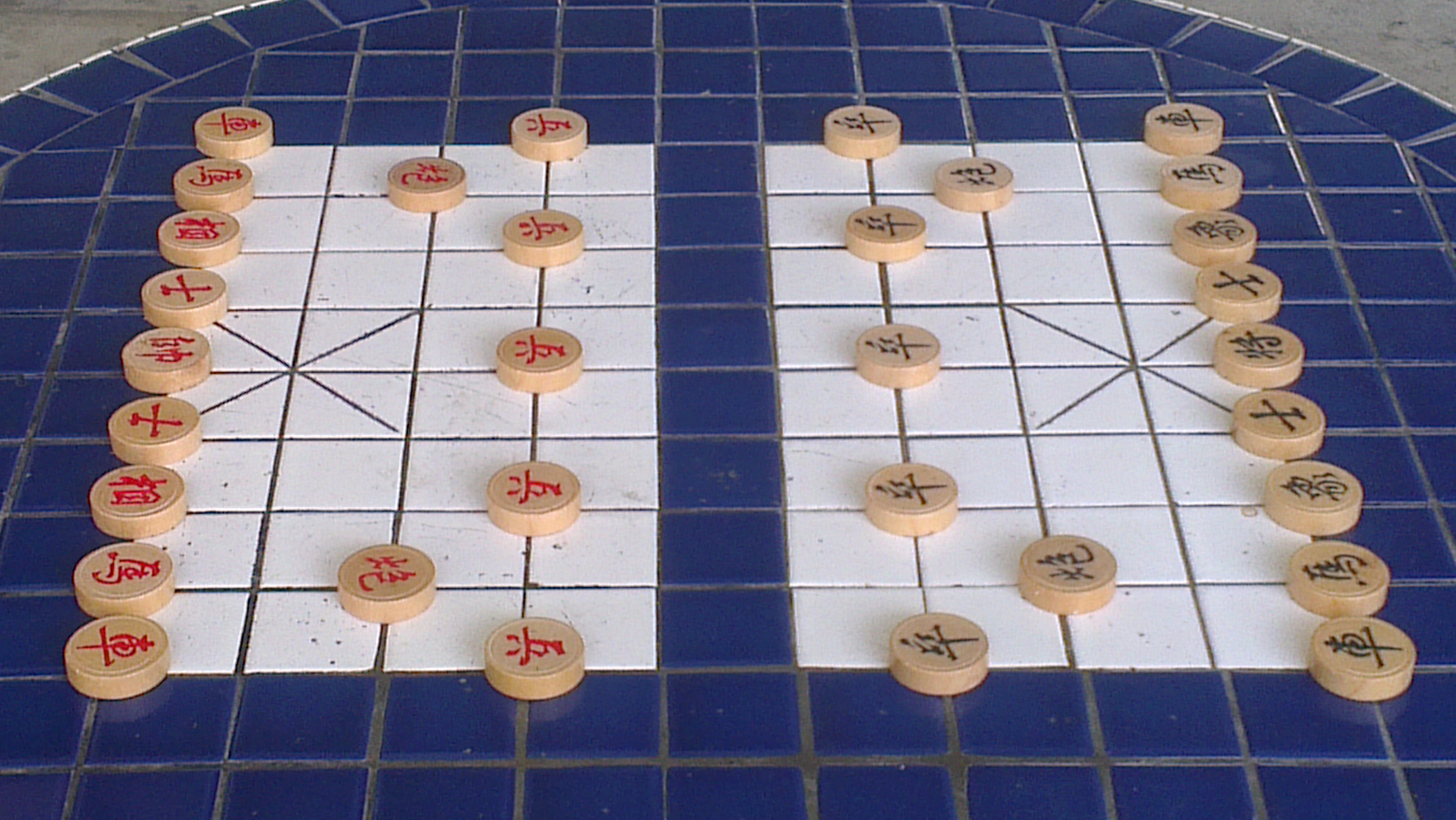 Xiangqi Board found on the void decks in housing estates in Singapore