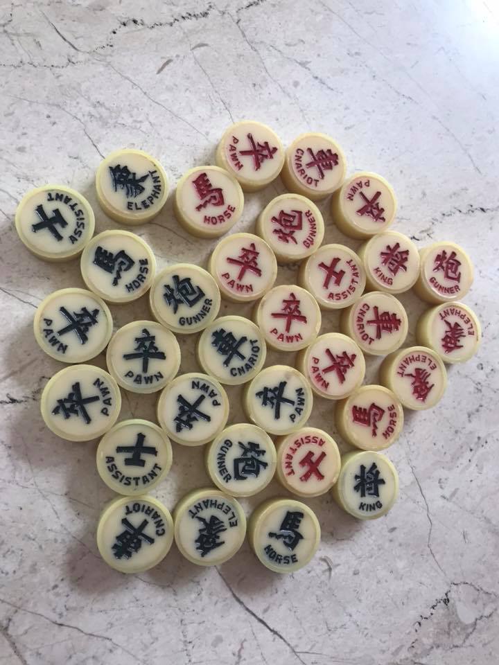 Xiangqi pieces with Chinese Characters and English Translations